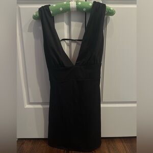 Black mini dress with cut out back